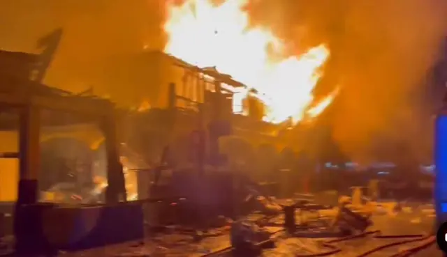 Building on fire