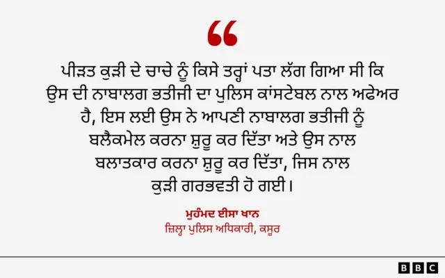 ਮੁਹੰਮਦ ਈਸਾ ਖਾਨ, ਜ਼ਿਲ੍ਹਾ ਪੁਲਿਸ ਅਧਿਕਾਰੀ , ਕਸੂਰ