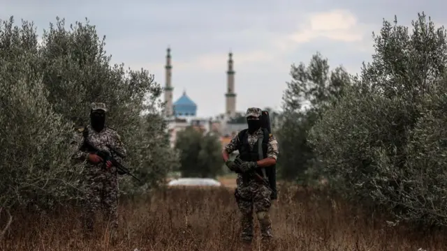 গাজা সীমান্তে আল কুদস ব্রিগেড যোদ্ধাদের উপস্থিতি। ছবিটি ২০১৭ সালের। 