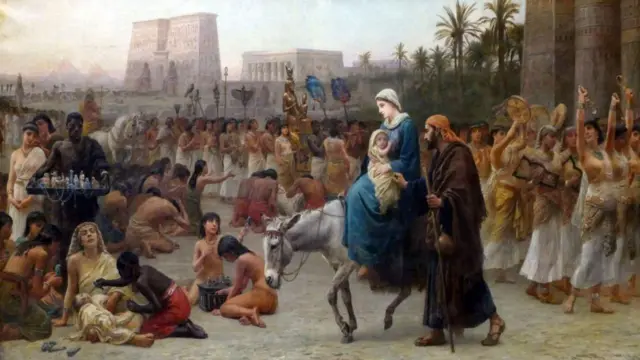 صورة تجسد رحلة العائلة المقدسة في مصر