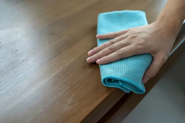 အိမ်သန့်ရှင်းရေးလုပ်နေသူ