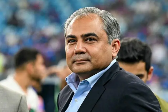 பாகிஸ்தான் கிரிக்கெட் வாரியத் தலைவர் மொஹ்சின் நக்வி
