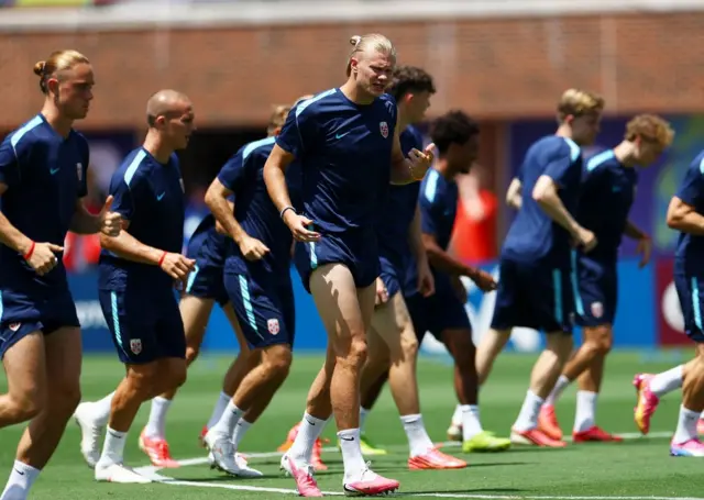 Noruega durante treino