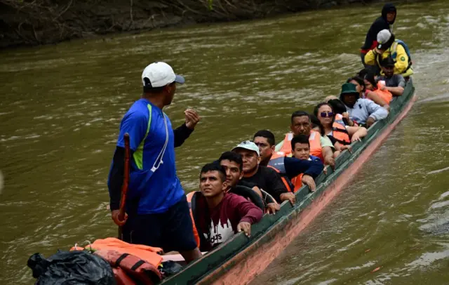 Migrantes en el Darién