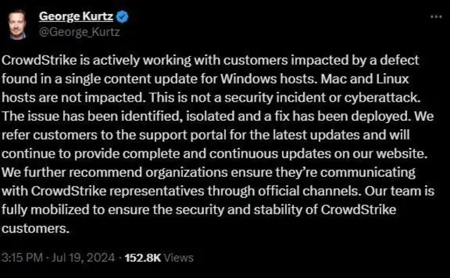 जॉर्ज कुर्ट्झ यांचं ट्वीट 