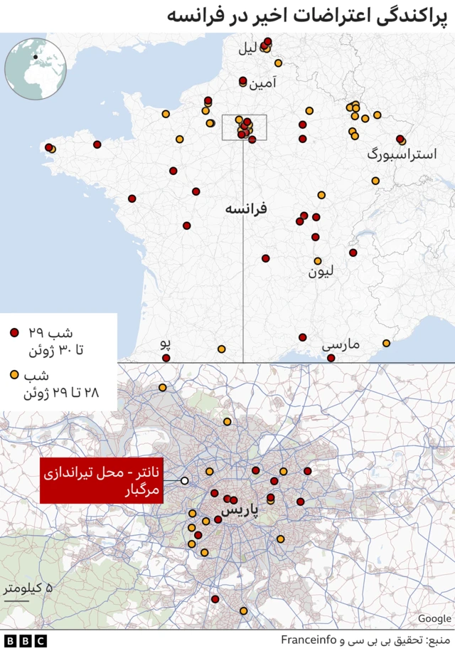 نقشه فرانسه