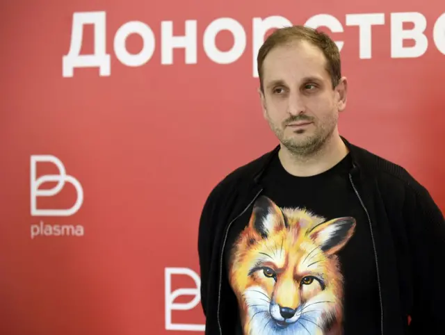 Олександр Лисиця під час відкриття найбільшого в Україні донорського центру, де всі охочі можуть здати кров чи плазму, а також зареєструватися в Українському реєстрі донорів кісткового мозку (UBMDR)