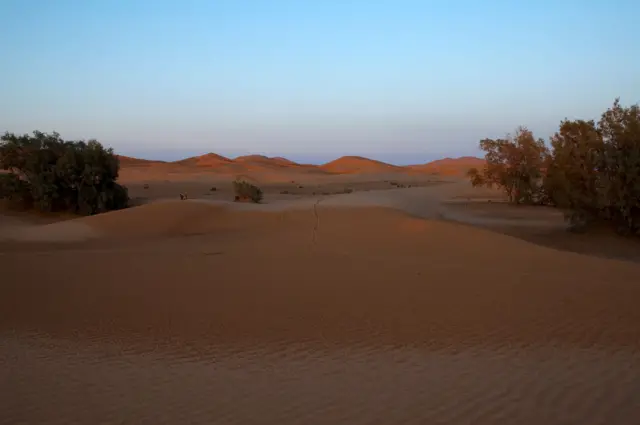 Le désert du Sahara dans le village de Merzouga.