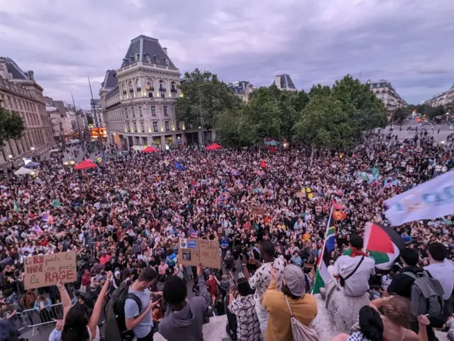 Protestas en Francia en contra de la extrema derecha.