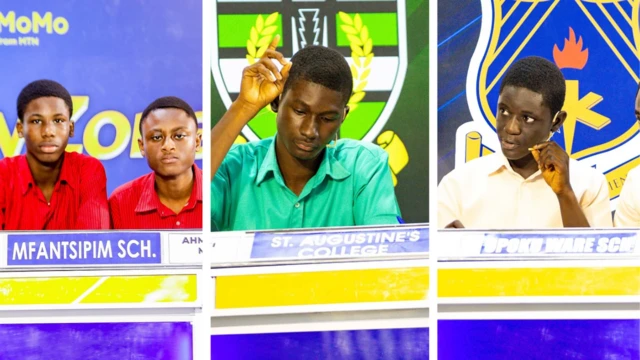 Contestants from di three schools in the final