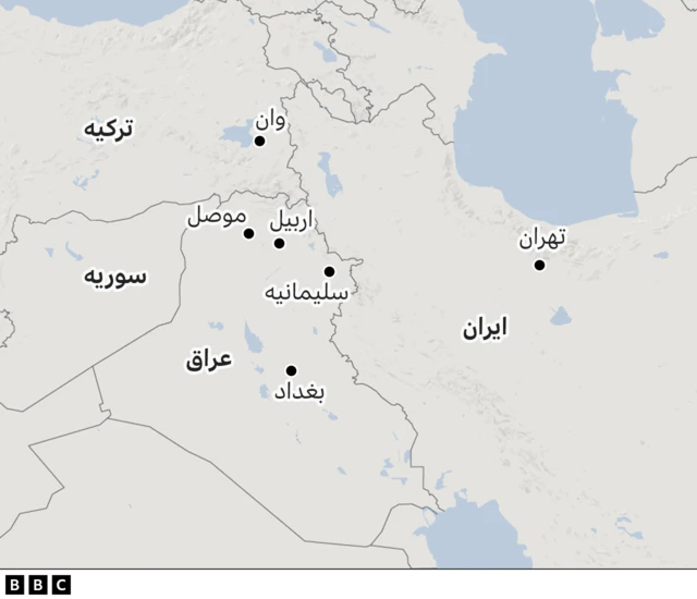 نقشه عراق ایران و ترکیه
