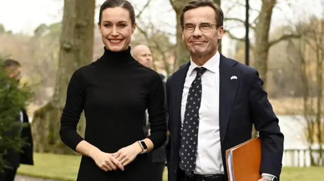 Finlandiya Başbakanı Sanna Marin ve İsveç Başbakanı Ulf Kristersson