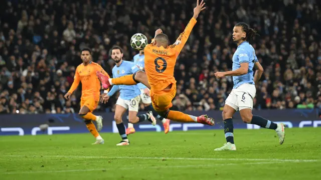 Photo of Mbappe scoring 