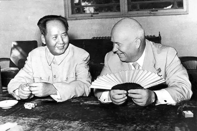 Мао Цзедун та Микита Хрущов, 1958 рік