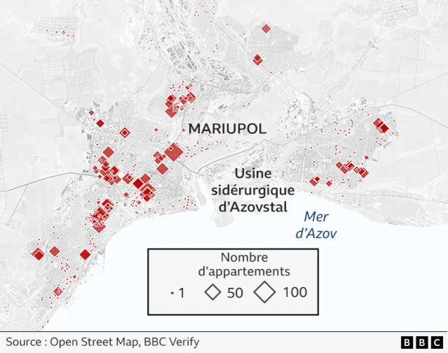 Les maisons mises en évidence en rouge sont dans les phases avancées de saisie et sont donc considérées comme "sans propriétaire", en attendant une audience au tribunal.