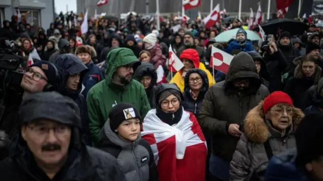 اعتراضاتی به طرح دونالد ترامپ در نوک، پایتخت گرینلند، برگزار شد