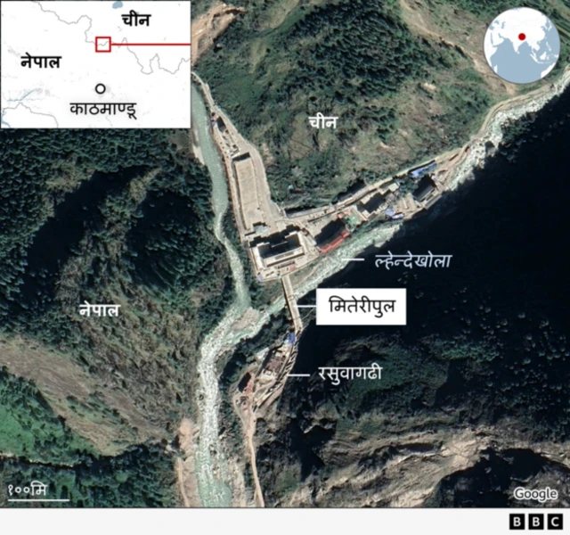 गुगलमा देखिएको नक्शा 