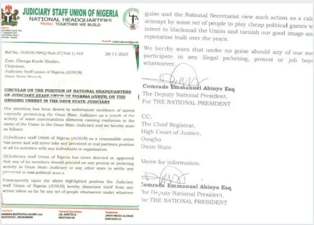 Atẹjade ti ẹgbẹ JUSUN ni Abuja fisita