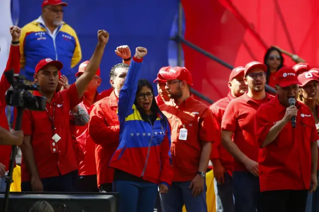 Rodriguez, 31 Ocak 2019'da Maduro yanlısı bir gösteride