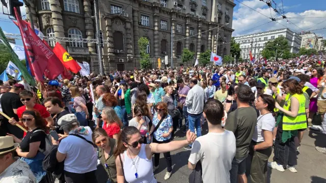 studenti, sindikati, protest studenata i sindikata ispred vlade