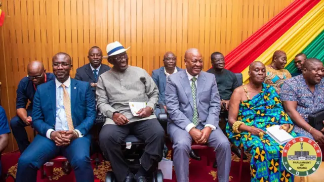 Former President John Kufuor and John Mahama attend de SONA2023