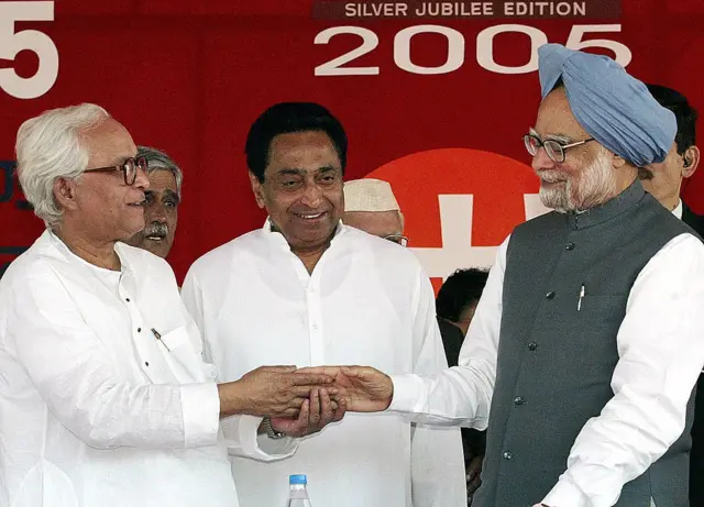 बुद्धदेव भट्टाचार्य कमलनाथ और मनमोहन सिंह