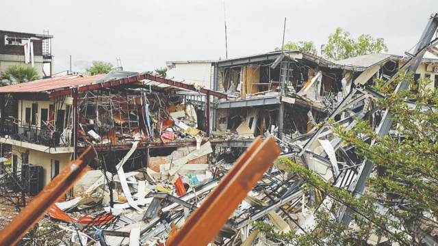 KK Park ထဲက အဆောက်အအုံ ၁၀၁ လုံးကို စစ်တပ်ဖြိုချပြီးနောက် ထုတ်ပြန်လာတဲ့ပုံ