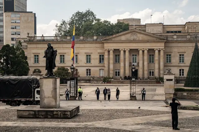 Fachada sur de la Casa de Nariño, sede de la Presidencia de Colombia.