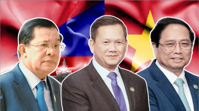 Ông Hun Sen, ông Hun Manet và ông Phạm Minh Chiin1h