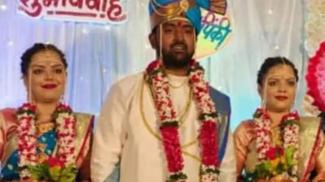 Marriage of twin sisters with one son