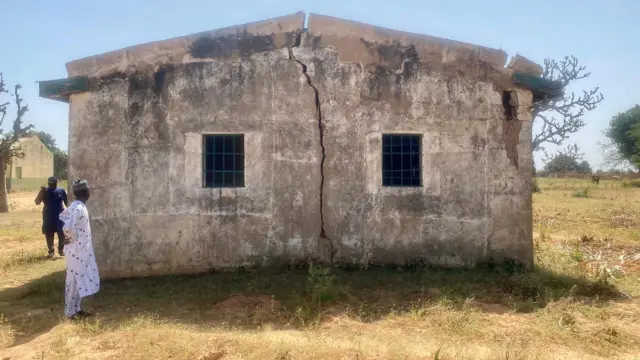 A man stands beside an abandoned healthcare facility in Baita community of Gezawa local government area of Kano State, northwest Nigeria.