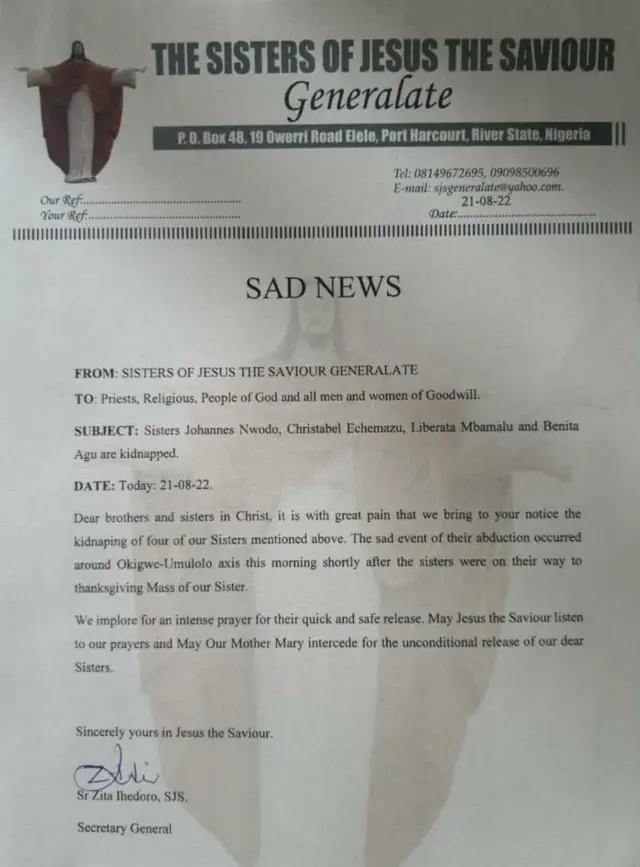 Akwụkwọ ozi dapụtara na soshal midia dịka ndị mmadụ na-eti mkpu akwa.