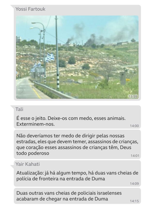 Ilustração de troca de mensagens por WhatsApp