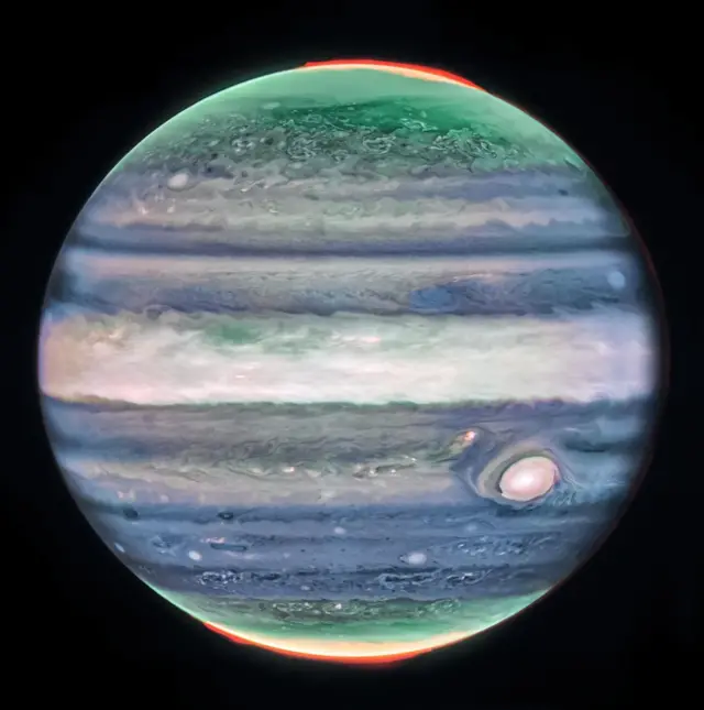 Imagen de Júpiter, tomada por el telescopio James Webb