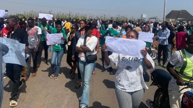Students of Federal University Nasarawa protest