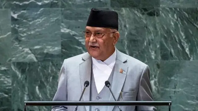 राष्ट्रसङ्घको महासभामा सेप्टेम्बर २०२४ मा सम्बोधन गर्दै नेपालका प्रधानमन्त्री केपी शर्मा ओली