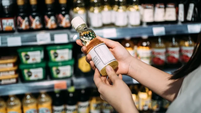 Markette yağ seçen biri