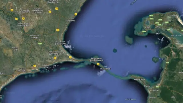 Adam's Bridge. Screenshot: Google Maps