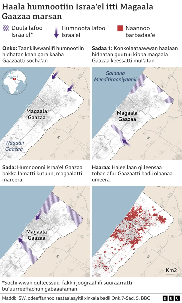 Haala humnootiin Israa'el itti Gaazaa marsan