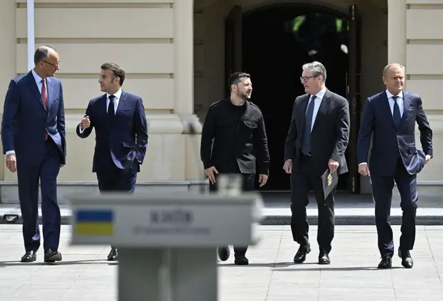 Zelensky y los cuatro líderes europeos