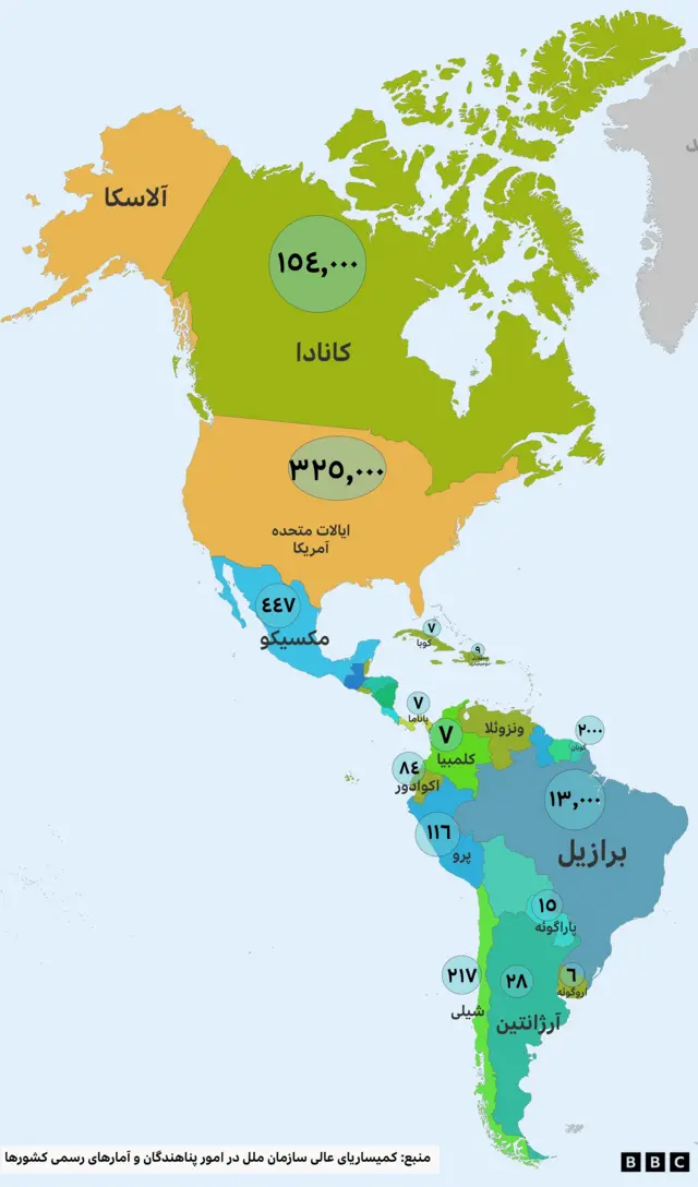 نقشه قاره آمریکای شمالی و جنوبی