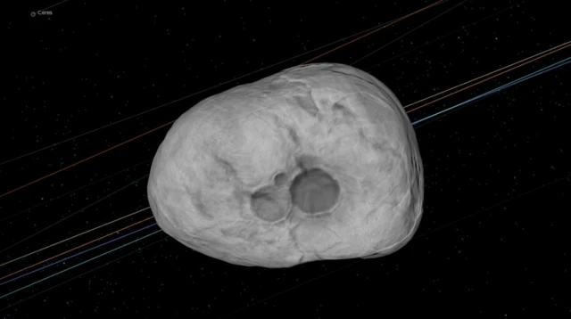 ภาพจำลองดาวเคราะห์น้อย 2023 DW จากองค์การนาซา