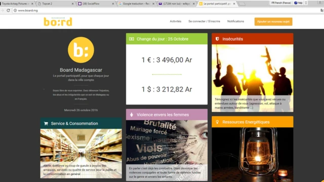 Sur le site Board.mg, les Malgaches peuvent dénoncer la corruption, les infractions du code de la route ou "les violences envers les femmes".