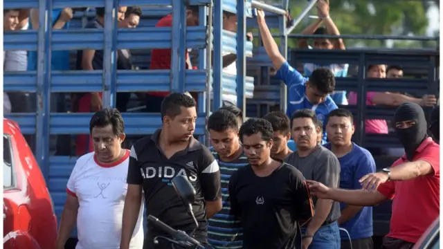 Miembros de la MS 13 detenidos.