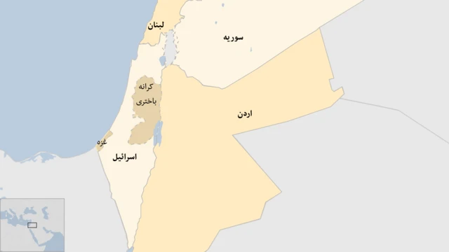 نقشه اردن و کشورهای همسایه