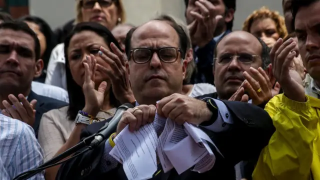 El presidente del parlamento venezolano, Julio Borges