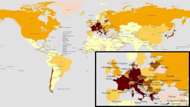 Mapa da OMS sobre novos casosbet7k bônus de cadastrocovid