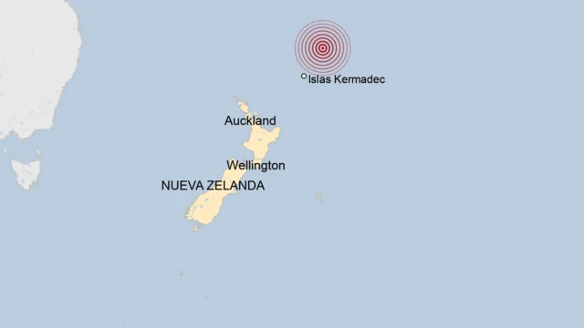 Mapa de las Islas Kermadec