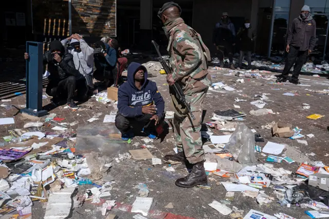 "Army deployed in Gauteng Durban KZB" looting: [South Africa Army deploy reserve to riots, looting, unrest] ontop 'state of emergency' concerns