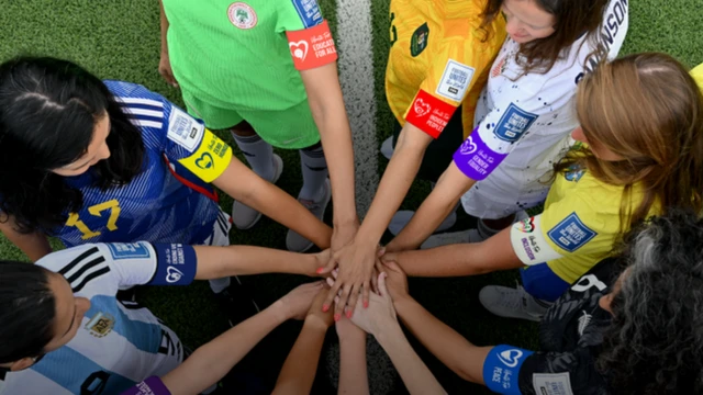 A photograph provided by Fifa after the announcement team captains will be allowed to wear armbands highlighting social issues at the 2023 Women's World Cup